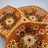 Handmade Turkish Ceramic Mixed Nut Plate – Orange