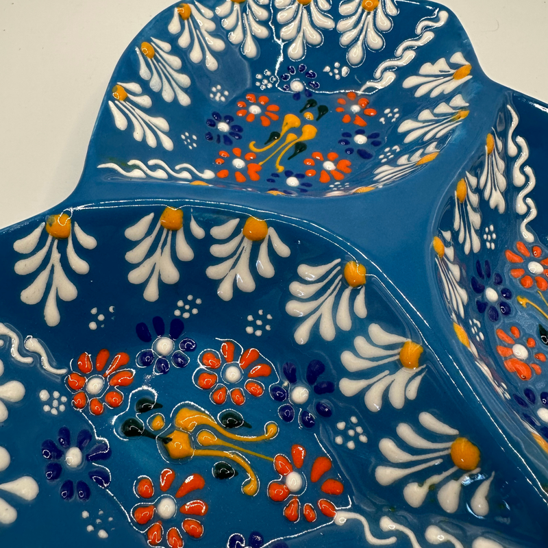 Handmade Turkish Ceramic Mixnut Plate – Blue