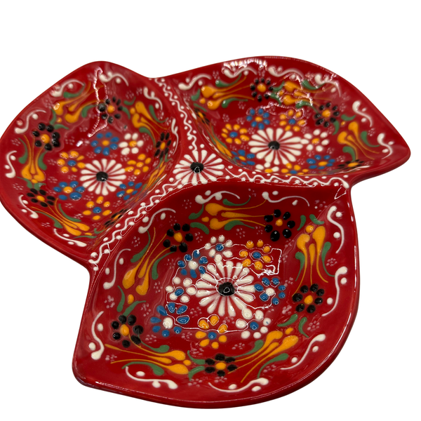 Handmade Turkish Ceramic Mixnut Plate – Red