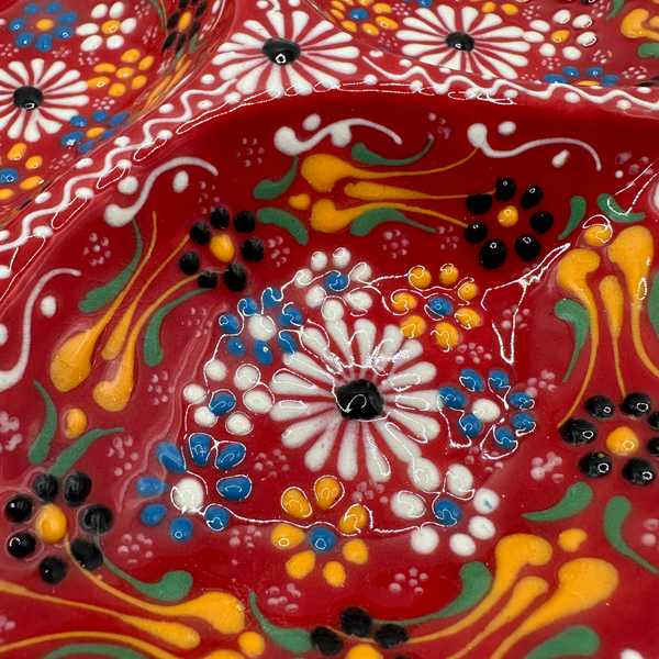 Handmade Turkish Ceramic Mixnut Plate – Red