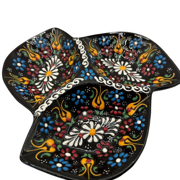 Handmade Turkish Ceramic Mixnut Plate – Black