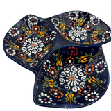 Handmade Turkish Ceramic Mixnut Plate – Dark Blue