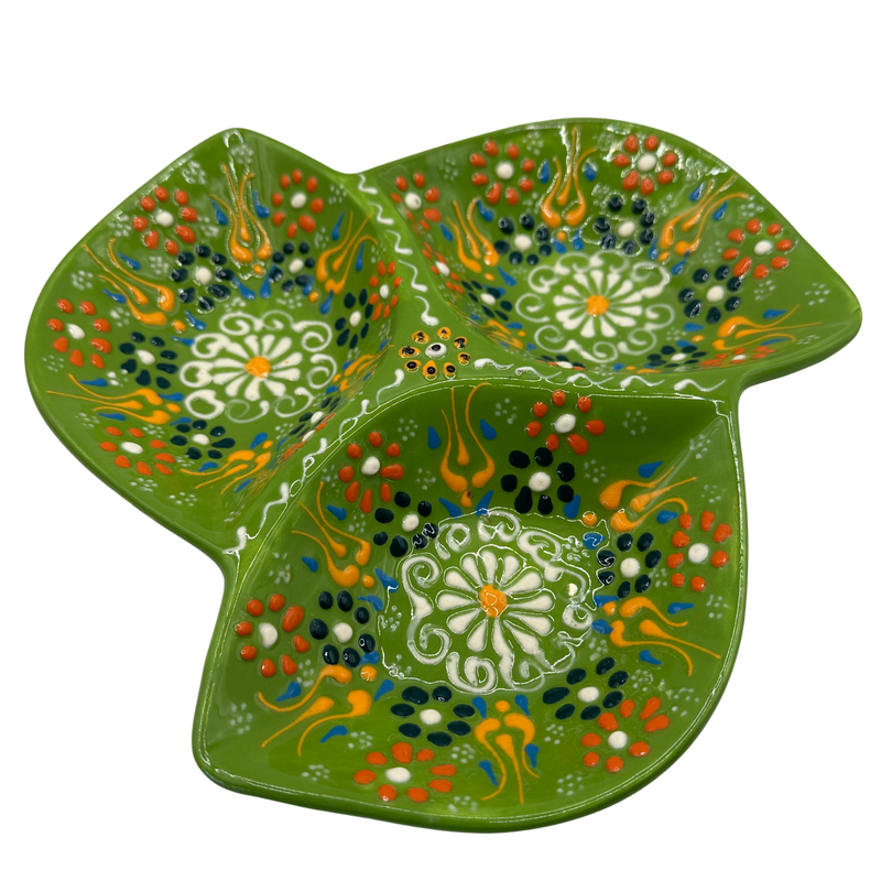 Handmade Turkish Ceramic Mixnut Plate – Green