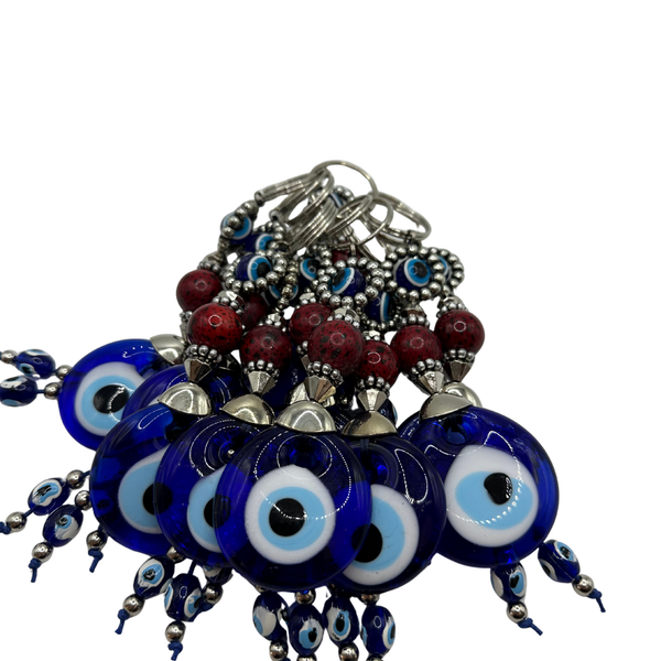 Handmade Red Bead Keychain – Nazar Charm (10PCS)