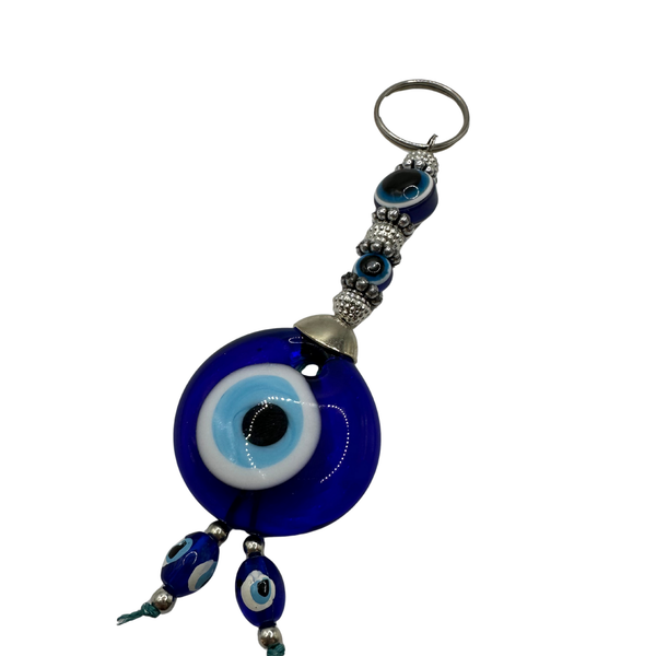 Handmade Silver Accent Keychain – Nazar Charm (10PCS)