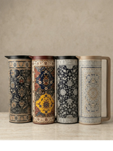 1L Stainless Steel Vacuum Jug – Black Ottoman Floral Design