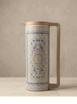 1L Stainless Steel Vacuum Jug – Cream & Blue Ottoman Thermal Carafe