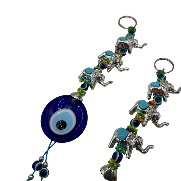 Handmade Light Blue Elephant Hanging Decoration (5 PCS)