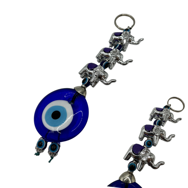 Handmade Navy Elephant Hanging Decoration (5 PCS)