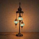 Turkish Floor Lamps 3 Pieces - Turquoise Flower