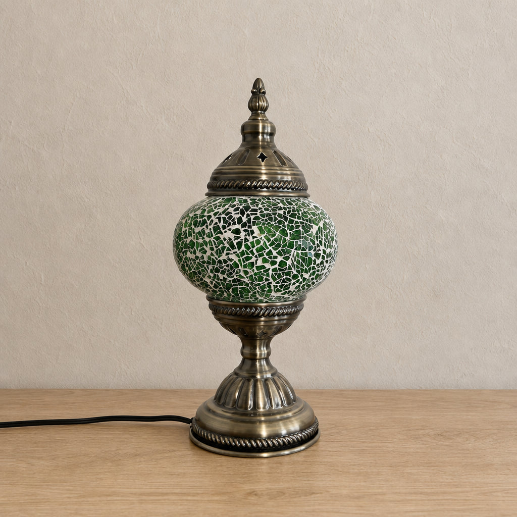Table Lamps - Green Crackle