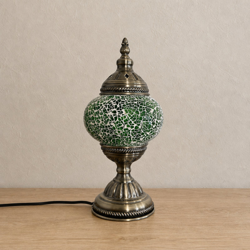 Table Lamps - Green Crackle