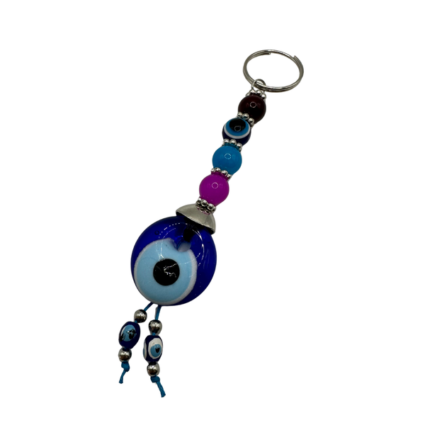 Handmade Color Beaded Keychain – Nazar Charm (10PCS)