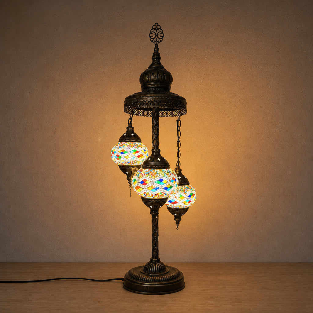 Turkish Floor Lamp with 3 Globes - RDM2