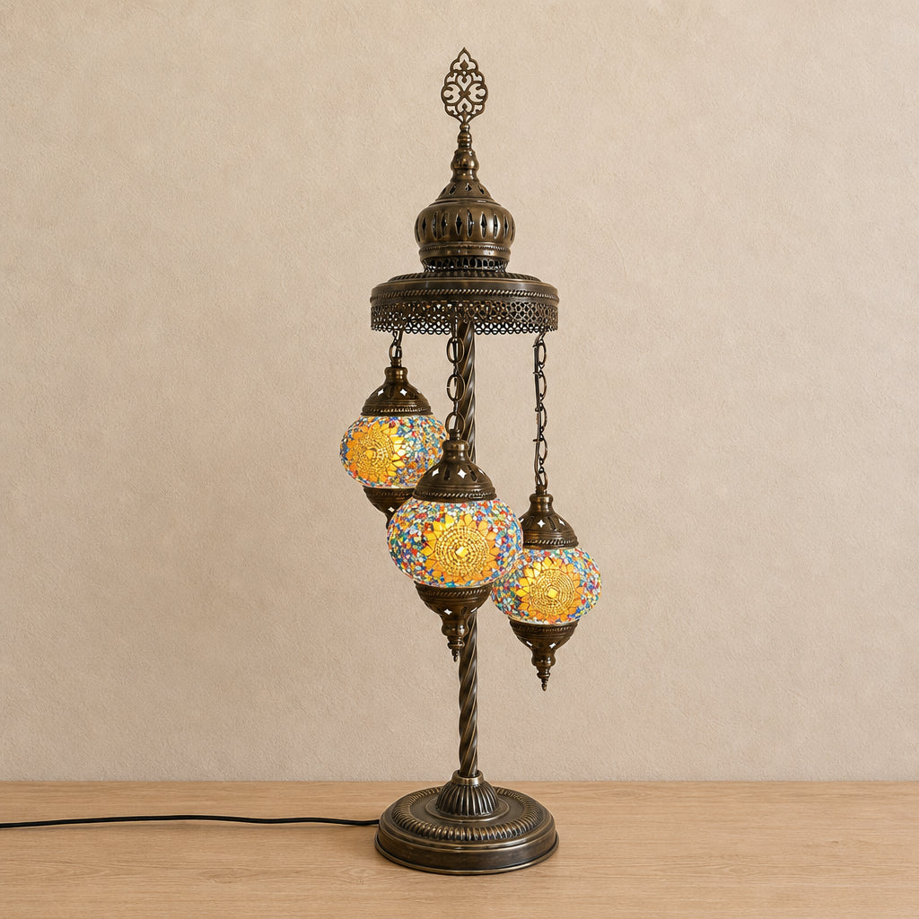 Turkish Floor Lamp with 3 Globes - RY