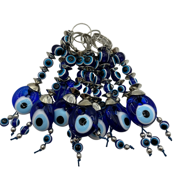 Handmade Multi-Bead Keychain – Nazar Charm (10PCS)