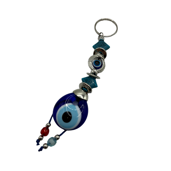 Handmade Geometric Beaded Keychain – Nazar Charm (10PCS)