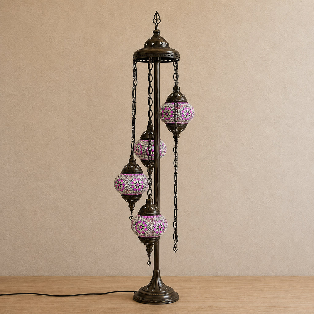 Turkish Floor Lamp with 5 Globes - FPP