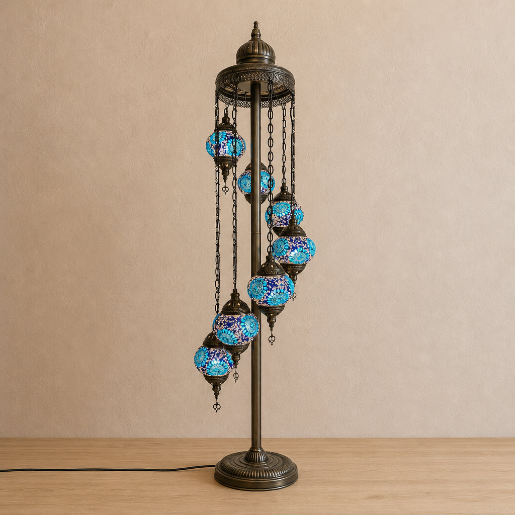 Turkish Floor Lamp with 7 Globes - C3B