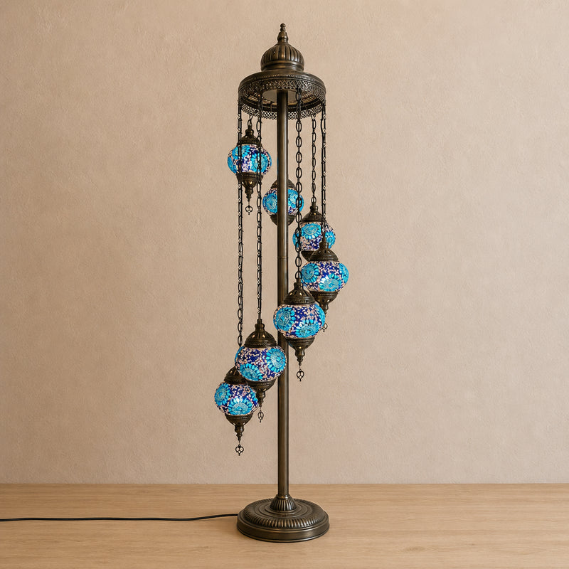 Turkish Floor Lamp with 7 Globes - C3B