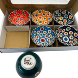 Handmade Turkish Ceramic Bowl Set – 5cm Mix Color Evil Eye Design