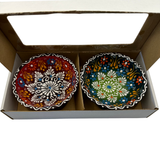 Handmade Turkish Ceramic Bowl Set – 10 cm Mixed Dantel Design