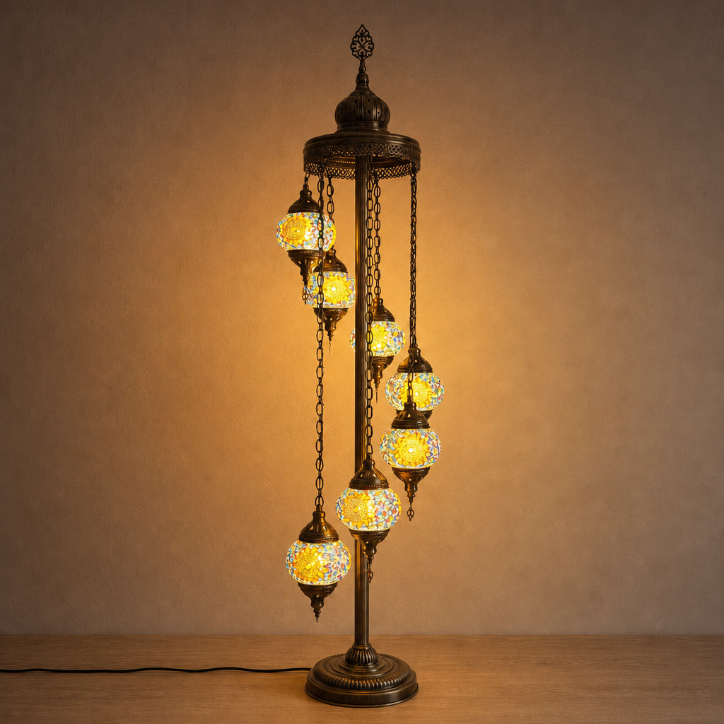 Turkish Floor Lamp with 7 Globes - RY