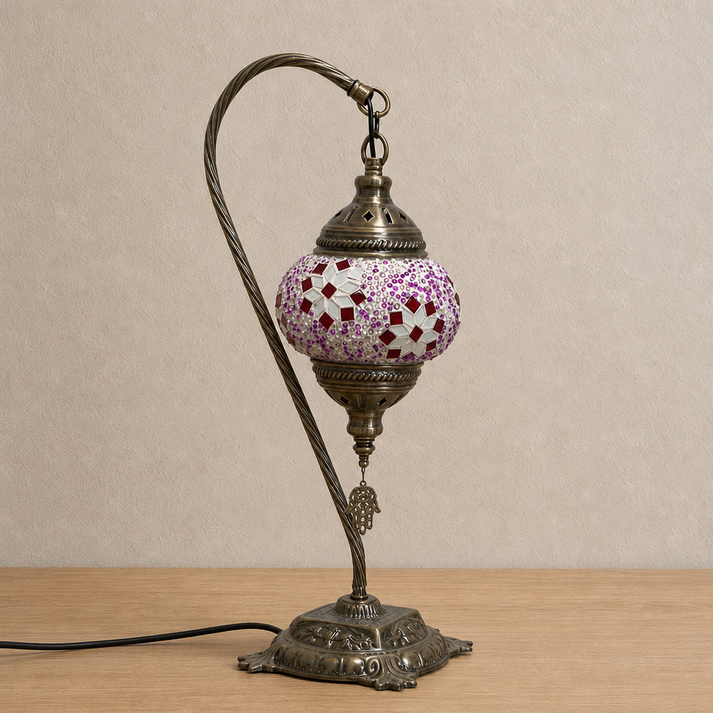Swan Lamps - Pink Red Flower