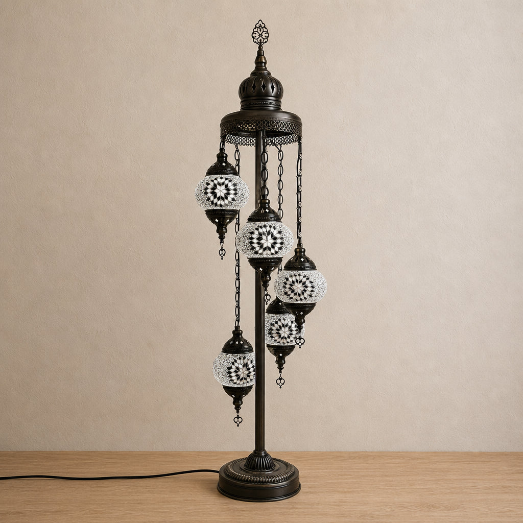 Turkish Floor Lamp with 5 Globes - M40
