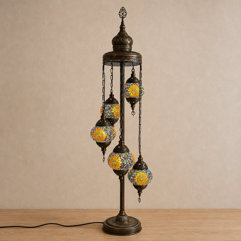 Turkish Floor Lamp with 5 Globes - RY