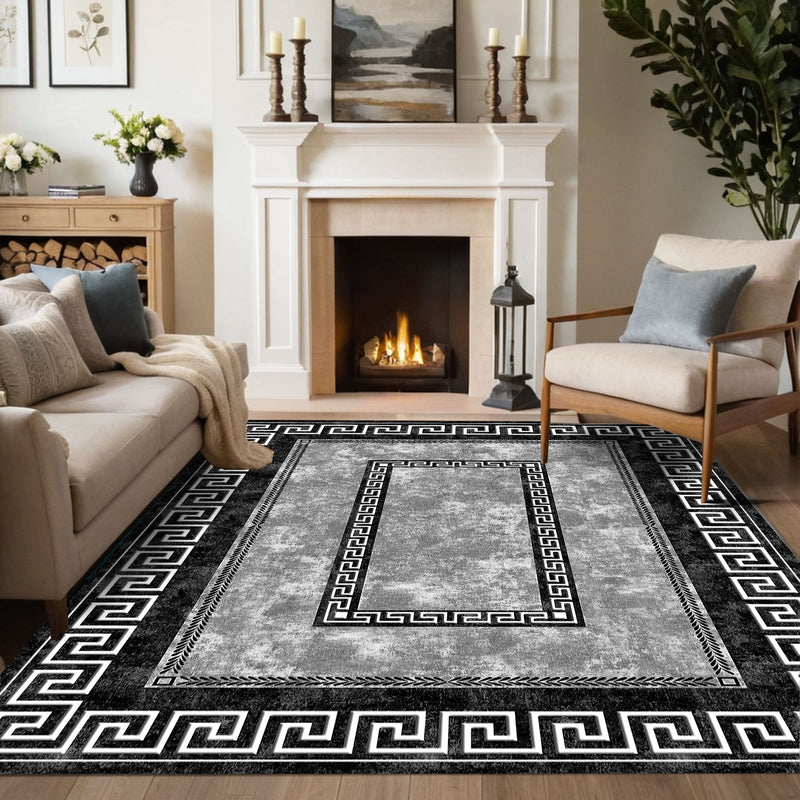 Greek Key Border Rug