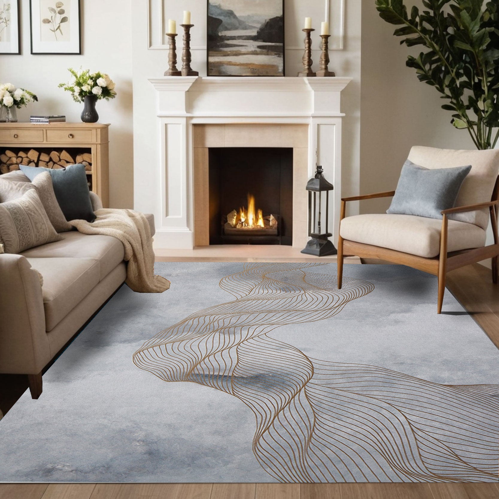 Golden Wave Rug