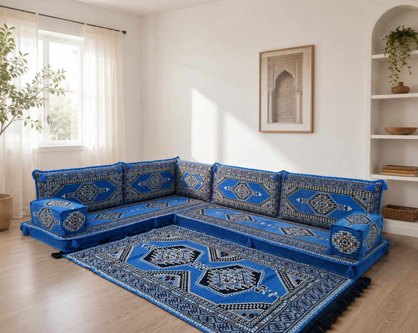 Blue Palace L-Shaped Arabian Majlis