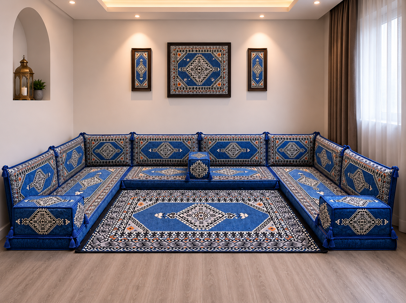 Blue Palace U-Shaped Arabian Majlis
