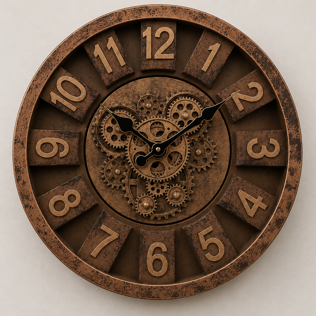 Vintage Industrial Gear Wall Clock 40cm