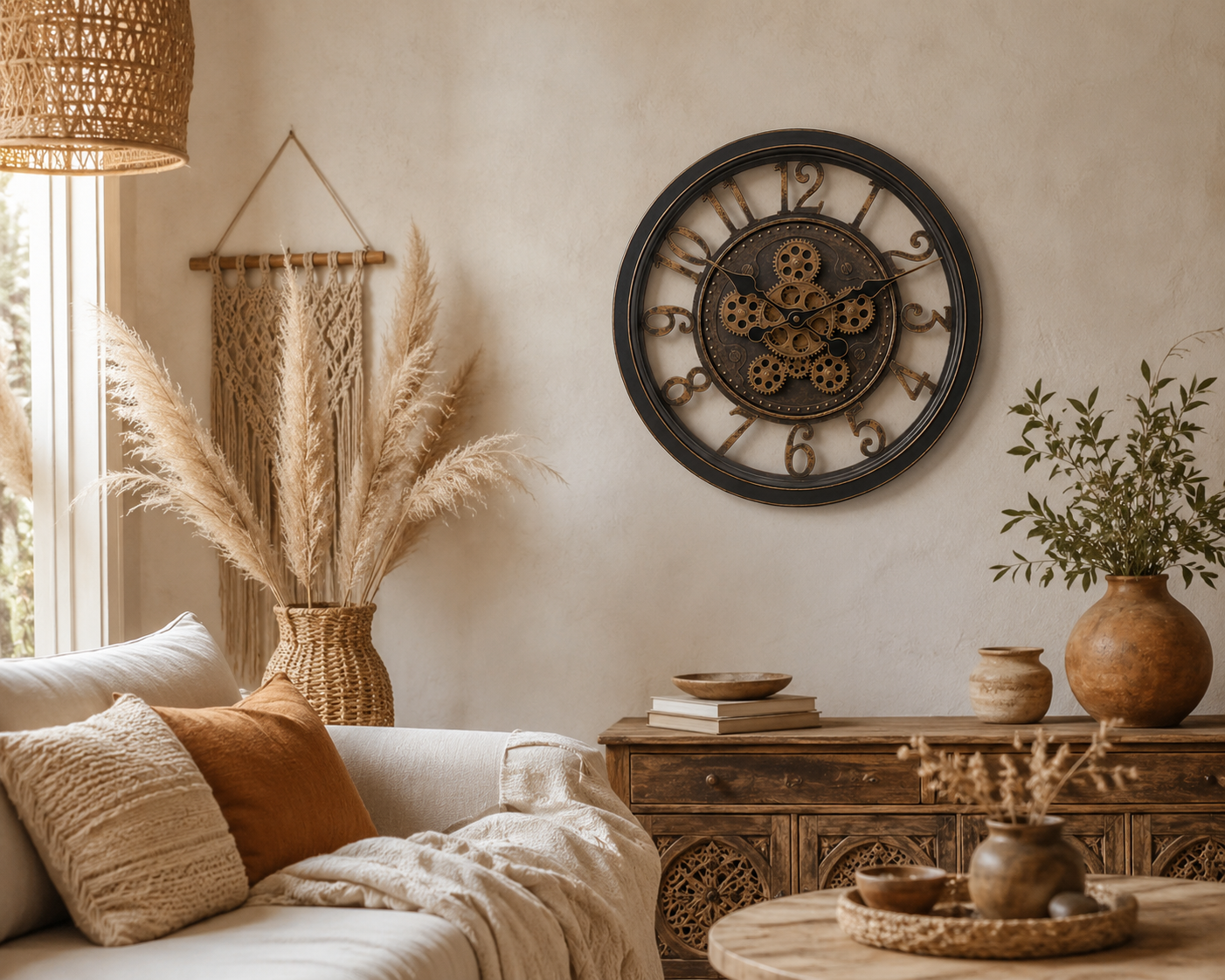 Vintage Steampunk Gear Wall Clock 40cm