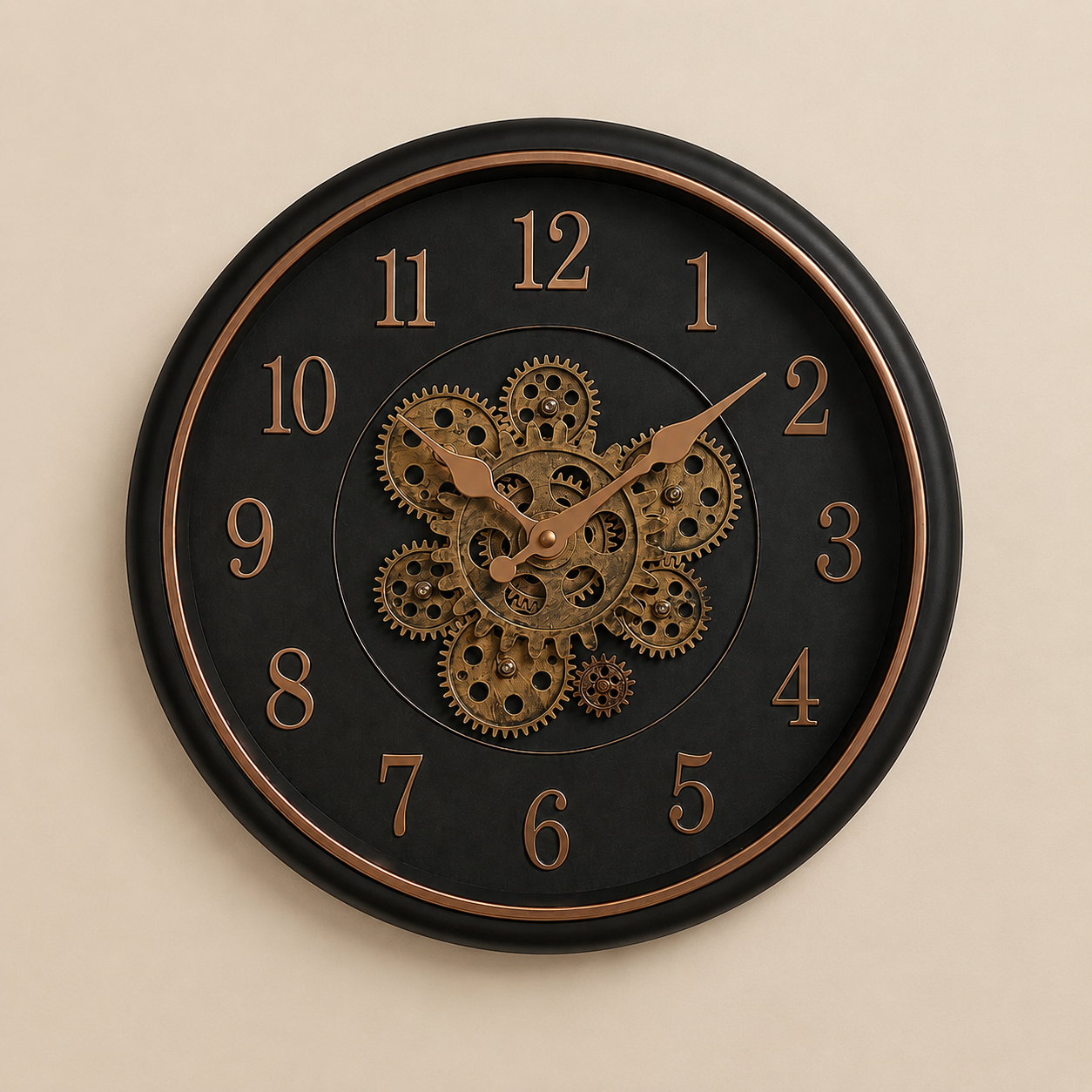 Midnight Gear Wall Clock 35cm