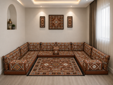 Brown Serenity U-Shaped Arabian Majlis