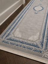 Kervan Rug Ak187 Grey/Blue Hallway Runner