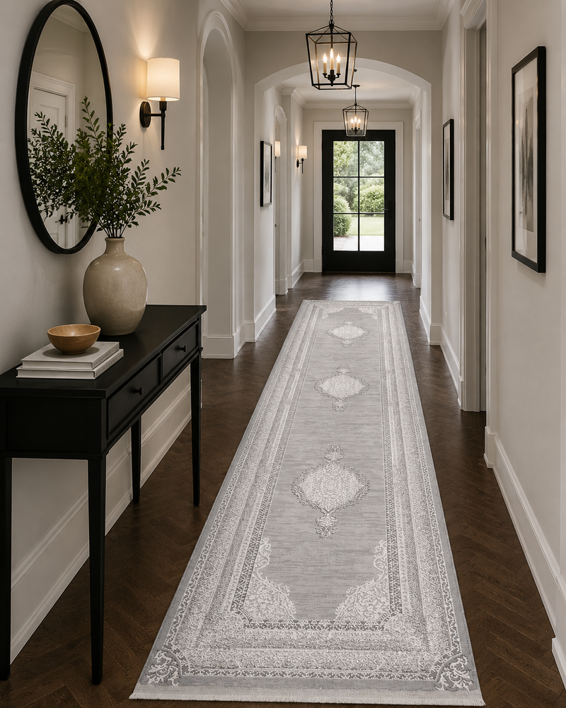 Kervan Rug Ak187 Grey/Grey Hallway Runner
