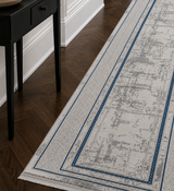 Kervan Rug Ak076 Grey/Blue Hallway Runner