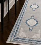 Kervan Rug Ak7114 Grey/Blue Hallway Runner