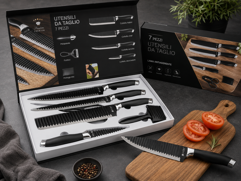 7 Piece Stainless Steel Kitchen Knife Set