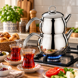Turkish Tea Pot Set – Stainless Steel – Midi Size