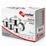 Hascevher Gastro 9pc Stainless Steel Cookware Set