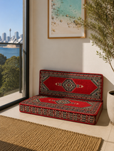 Double Cushion Set - Red Palace