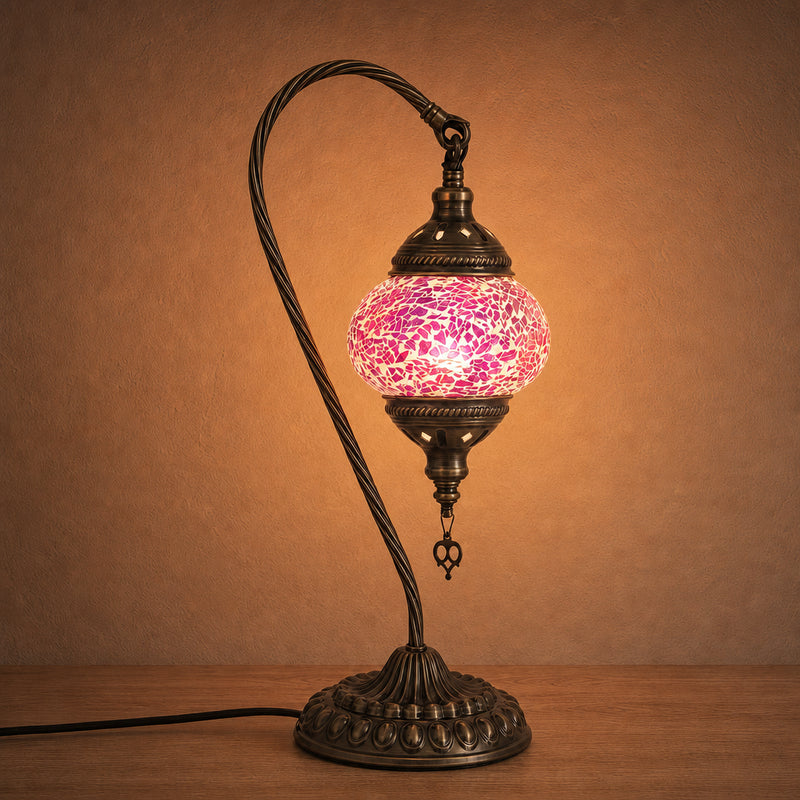 Swan Lamps - Purple Crackle