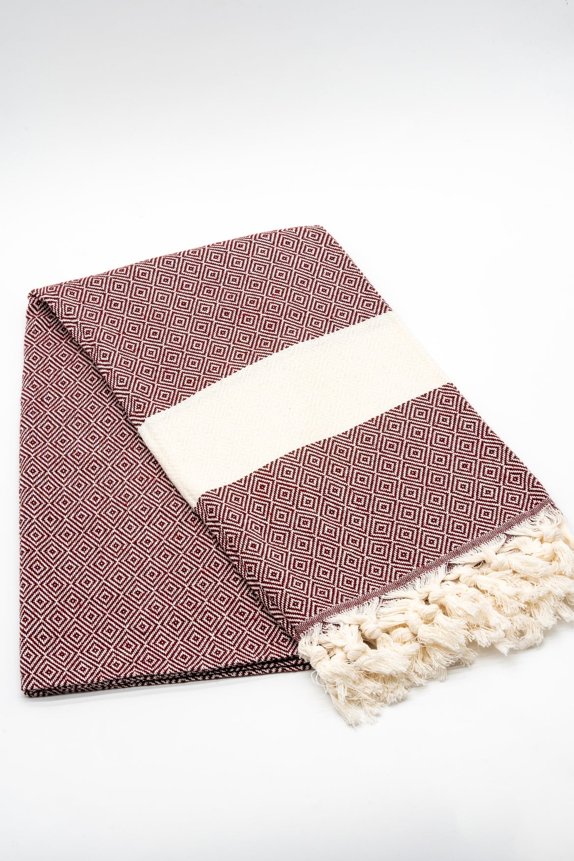 Turkish Cotton Towel - Maroon