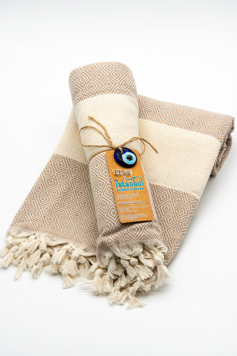 Turkish Cotton Towel - Beige