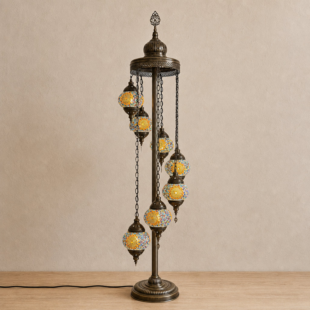 Turkish Floor Lamp with 7 Globes - RY